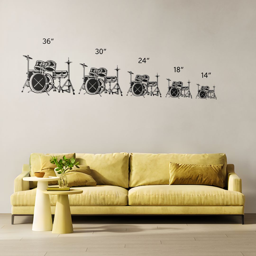 metal wall sign drummer drumkit