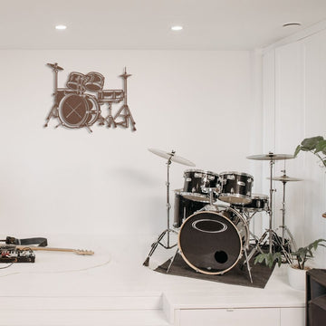 Drum Gift Wall Art | Metal Art for Drummer Sign for Studio Indoor Outdoor | Music Room Home Decor Man Cave Music Gift DCS104