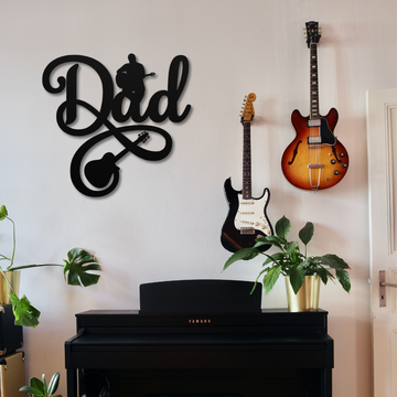 Guitarist dad metal wall sign