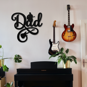 Guitarist dad metal wall sign
