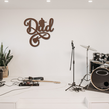 Guitarist dad metal wall sign