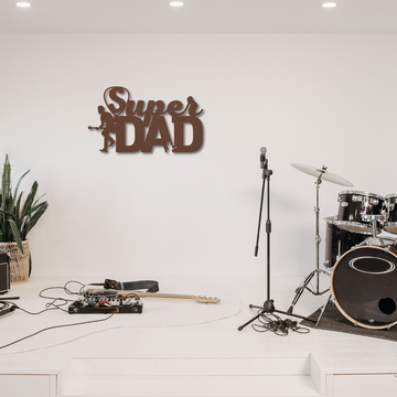 Guitarist dad metal wall sign