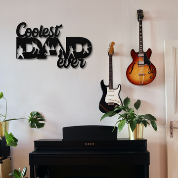 Guitarist dad metal wall sign