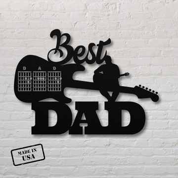 Guitarist dad metal wall sign