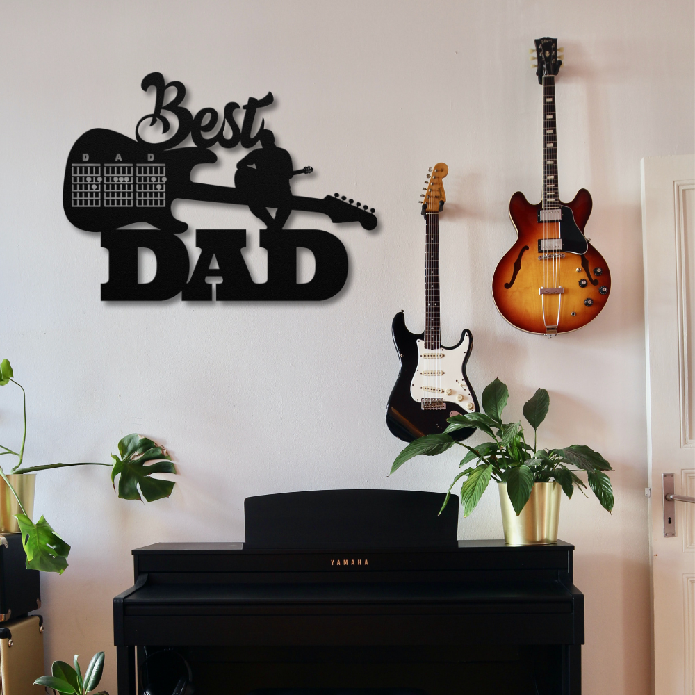 Guitarist dad metal wall sign 