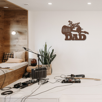 Guitarist dad metal wall sign