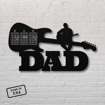 Guitarist dad metal wall sign