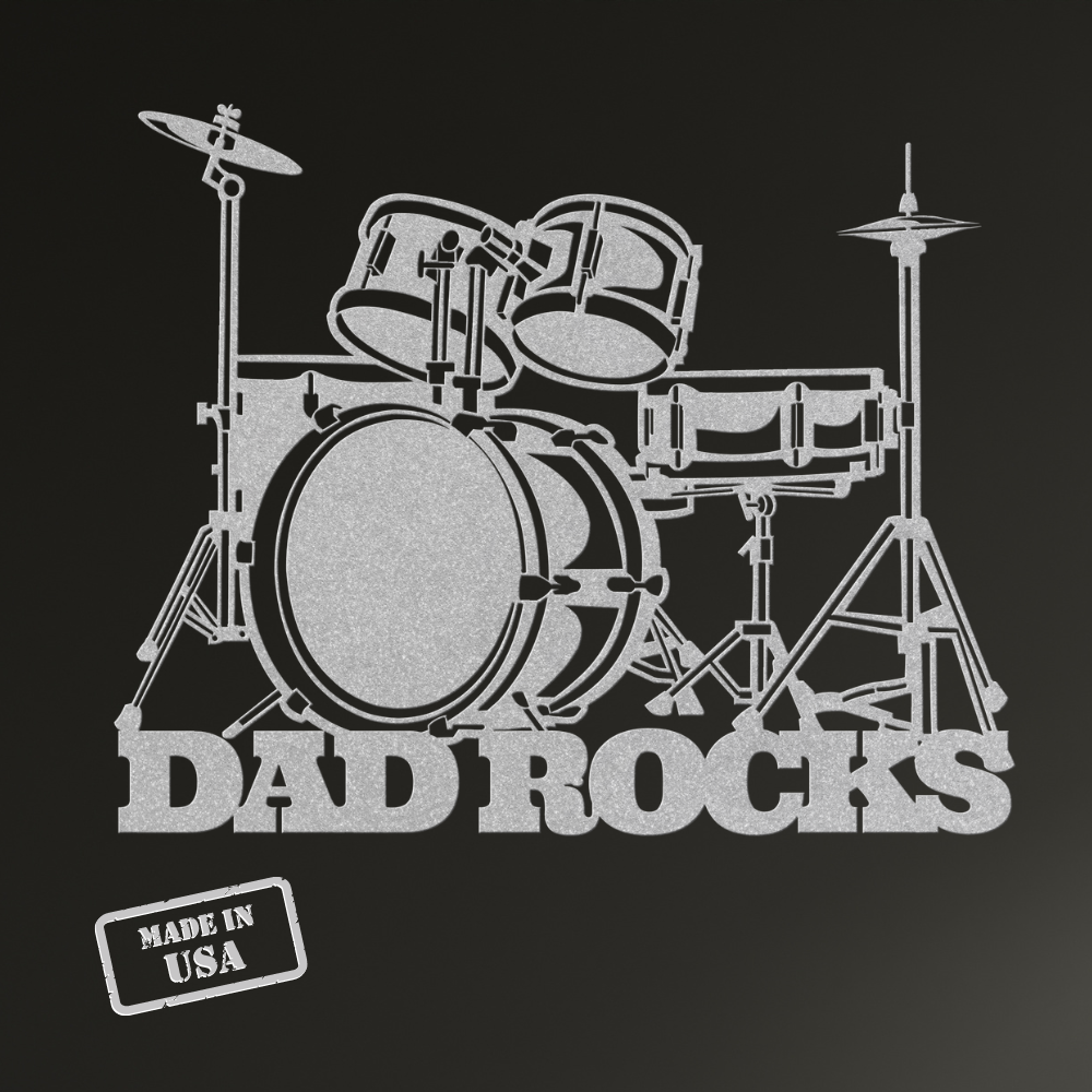 Drummer dad metal wall sign dad rocks father's day gift