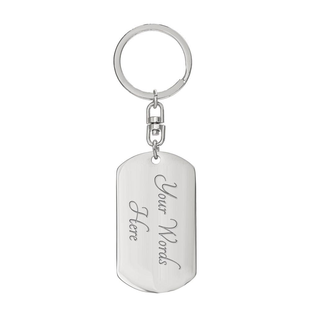 My Dad Rocks Sonogram | Personalized Military Style Keychain for Guitar Dad