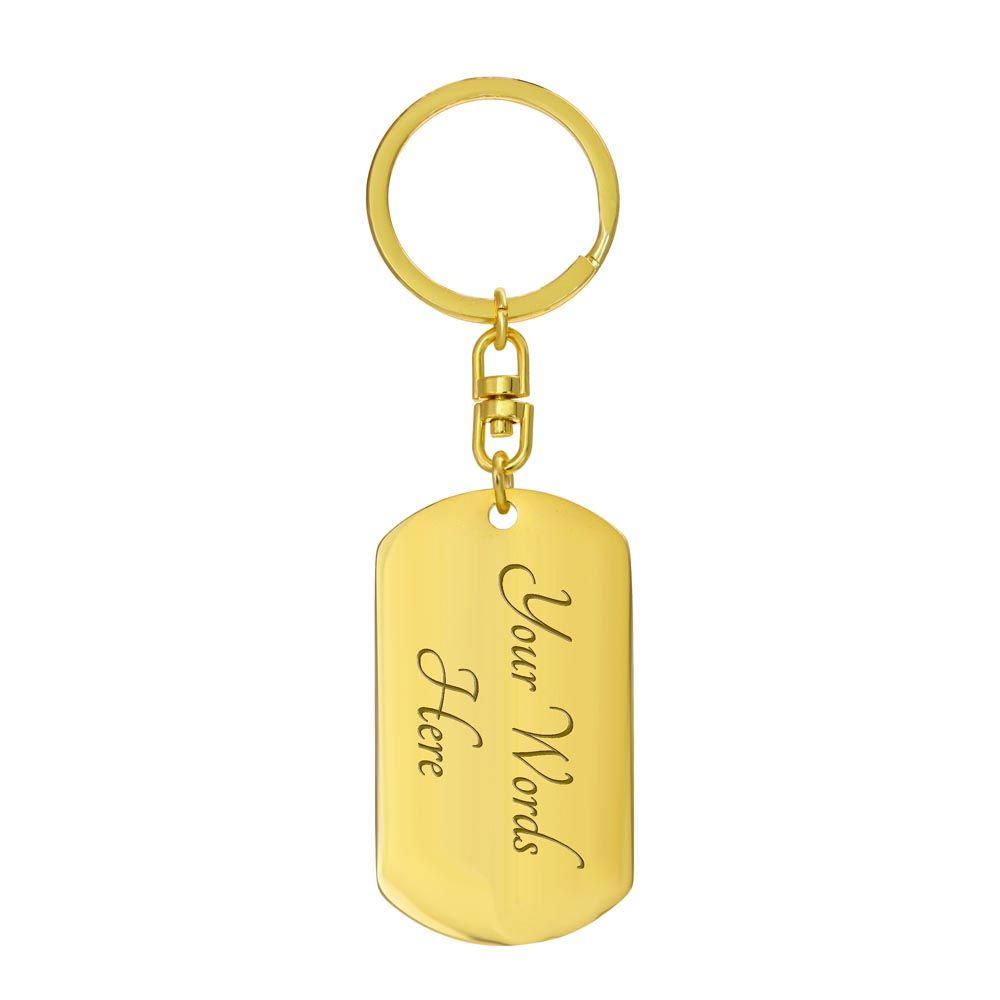 My Dad Rocks Sonogram | Personalized Military Style Keychain for Guitar Dad