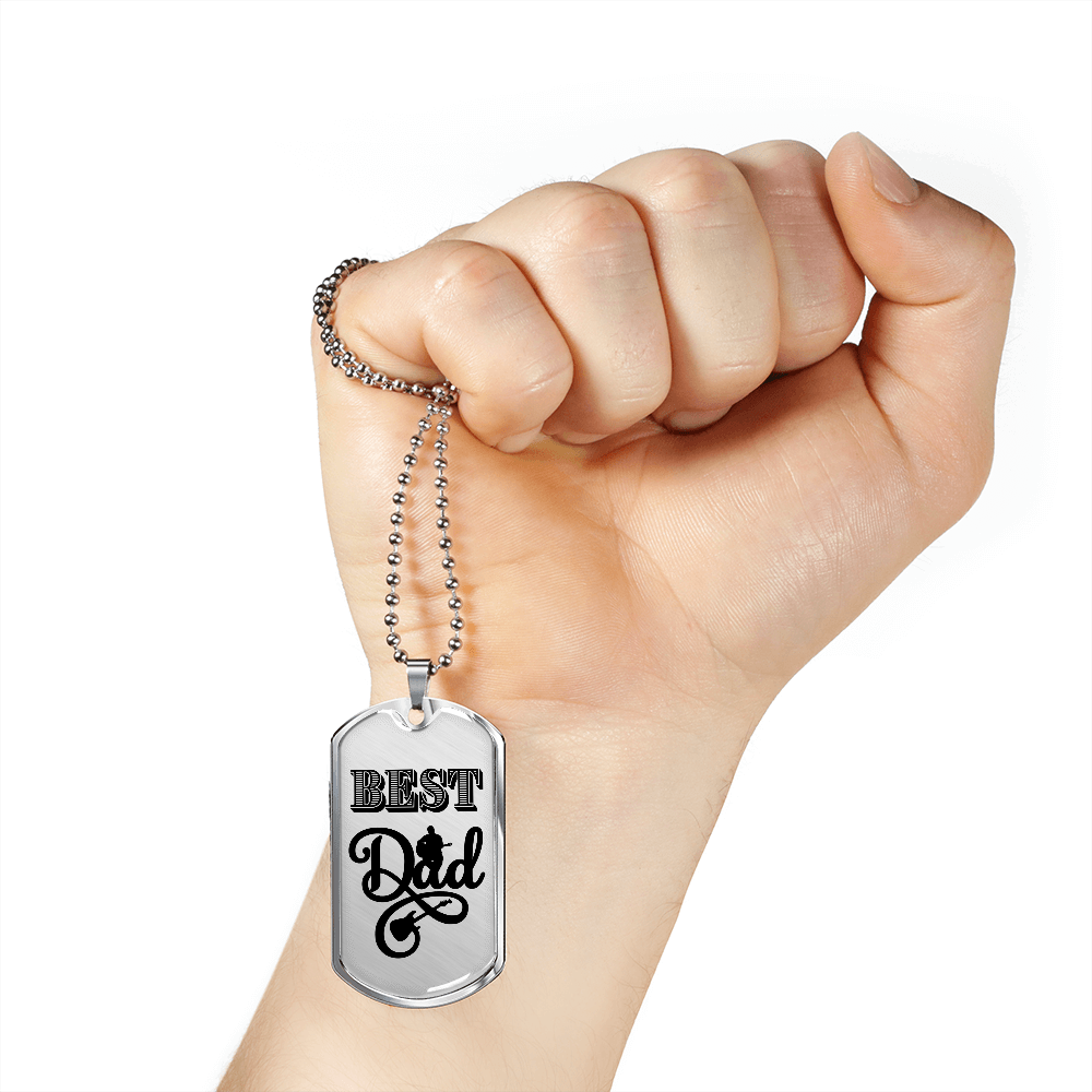 Best Dad Electric Guitarist Dog Tag Necklace for Guitarist | Military Style Necklace SDT-DTD-0103