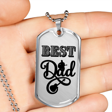 Best Dad Acoustic Guitarist Dog Tag Necklace for Guitarist | Military Style Necklace SDT-DTD-0102