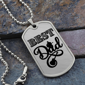 Best Dad Acoustic Guitarist Dog Tag Necklace for Guitarist | Military Style Necklace SDT-DTD-0102