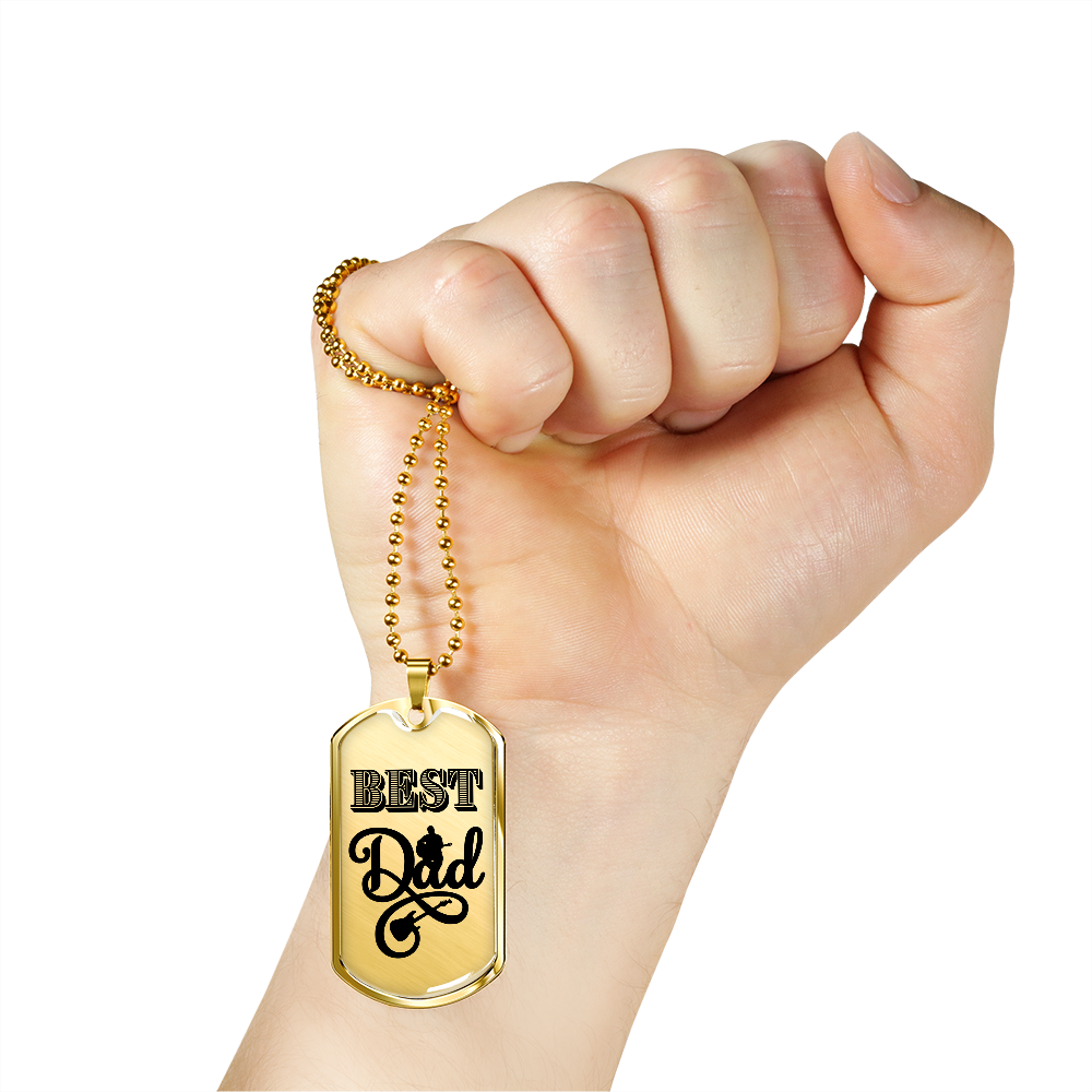 Best Dad Electric Guitarist Dog Tag Necklace for Guitarist | Military Style Necklace SDT-DTD-0103