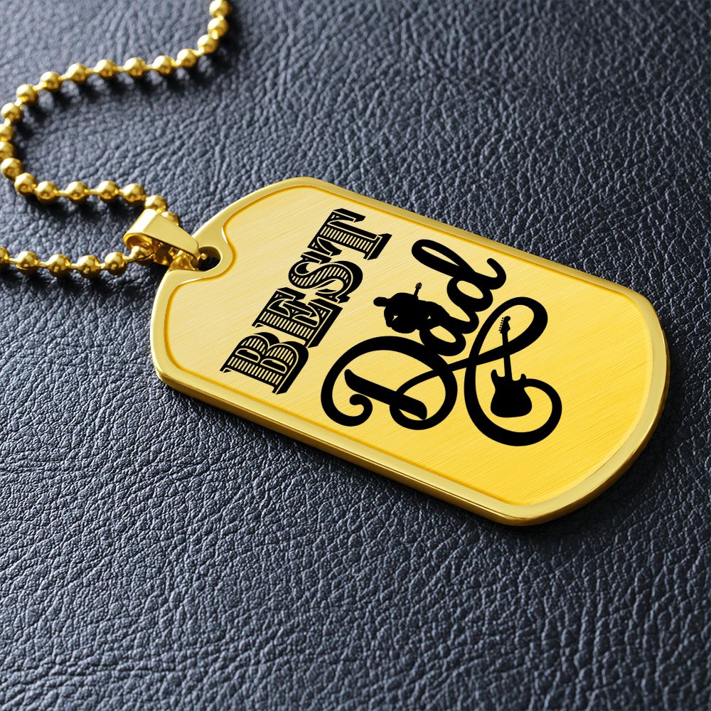 Best Dad Electric Guitarist Dog Tag Necklace for Guitarist | Military Style Necklace SDT-DTD-0103