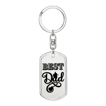 Best Dad Acoustic Guitarist Dog Tag Keychain for Guitarist | Military Style Keychain SDT-DTK-0102