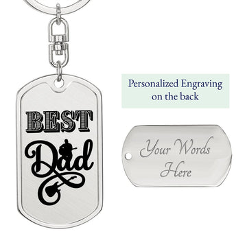 Best Dad Electric Guitarist Dog Tag Keychain for Guitarist | Military Style Keychain SDT-DTK-0103