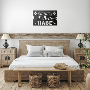 Badass Bass Babe | Metal Wall Art for Female Bass Guitarist