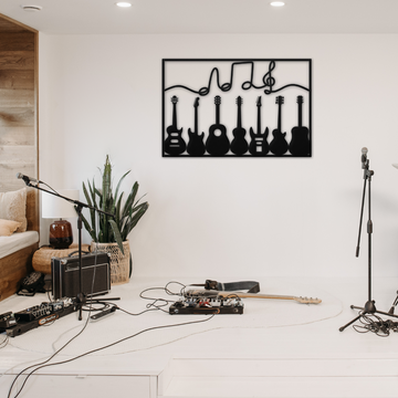 Multiple Guitars Wall Sign | Metal Wall Art