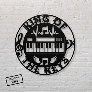 Piano Circle King of the Keys | Metal Wall Art