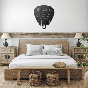 Pick Sign with Guitarist Definition | Metal Wall Art