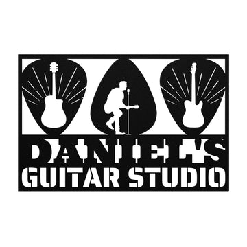 Singing Guitarist Studio Sign | Custom Metal Wall Art