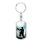 Worship YHWH | Female Singer On Stage | Dog Tag Keychain - Givtz Back