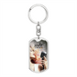 Worship YHWH | Female Singer with Mic | Dog Tag Keychain - Givtz Back