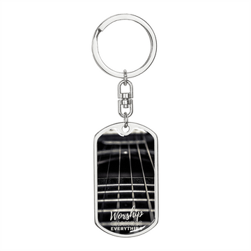 Worship Changes Everything | Guitar Neck | Dog Tag Keychain - Givtz Back