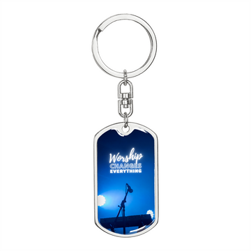 Worship Changes Everything | Piano and Mic | Dog Tag Keychain - Givtz Back