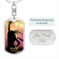 Worship YHWH | Female Singer Hand Raised | Dog Tag Keychain - Givtz Back