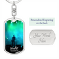 Worship YHWH | Electric Guitarist | Dog Tag Keychain - Givtz Back