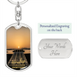 Worship Changes Everything | Acoustic Guitar Sunset | Dog Tag Keychain - Givtz Back