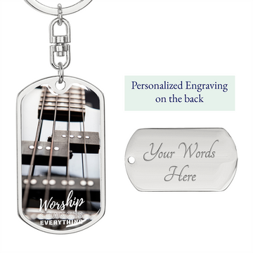 Worship Changes Everything | Bass Pickups | Dog Tag Keychain - Givtz Back