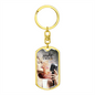 Worship YHWH | Female Singer with Mic | Dog Tag Keychain - Givtz Back