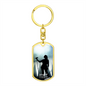 Worship YHWH | Female Singer On Stage | Dog Tag Keychain - Givtz Back