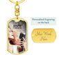 Worship YHWH | Female Singer with Mic | Dog Tag Keychain - Givtz Back