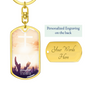 Worship YHWH | Raised Hands | Dog Tag Keychain - Givtz Back