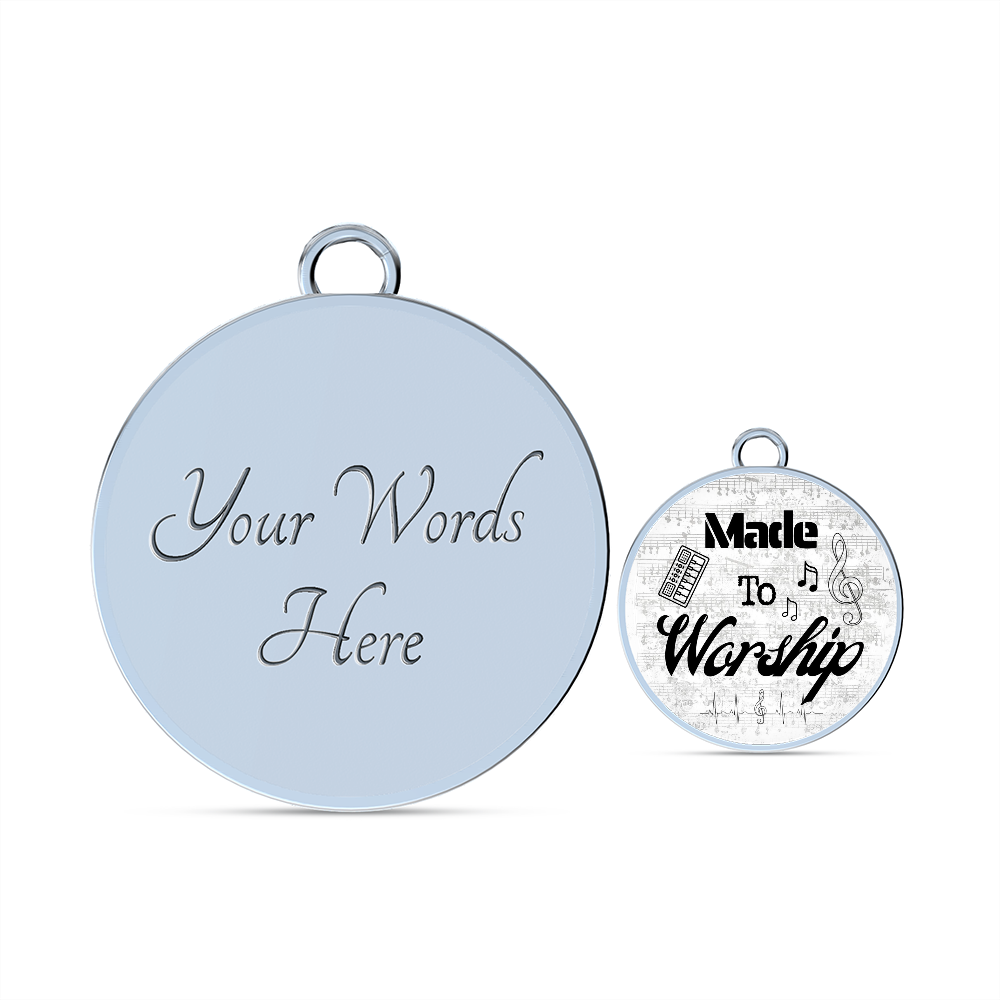 Made to Worship Silver Sheet Music | Bangle Circle Pendant | Piano Keys | Gift for Pianist