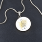 Music Clef Gold Splatter | Circle Pendant Necklace | Gift for Musician - Givtz Back