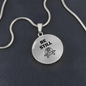 Be Still Flower | Necklace Circle Pendant Snake Chain - Givtz Back