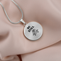 Be Still Flower | Necklace Circle Pendant Snake Chain - Givtz Back