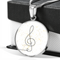 Music Clef Music Notes | Circle Pendant Necklace | Gift for Musician - Givtz Back