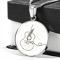 Acoustic Guitar Music Notes | Circle Pendant Necklace | Gift for Guitarist - Givtz Back