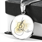 Acoustic Guitar Gold Splatter | Circle Pendant Necklace | Gift for Guitarist - Givtz Back