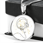 Head Phones Gold Stars | Circle Pendant Necklace | Gift for Music Lover - Givtz Back
