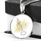 Trumpet Gold Splatter | Circle Pendant Necklace | Gift for Trumpetist - Givtz Back