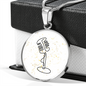 Vintage Microphone Music Notes | Circle Pendant Necklace | Gift for Singer - Givtz Back