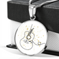 Acoustic Guitar Gold Stars | Circle Pendant Necklace | Gift for Guitarist - Givtz Back