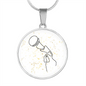 Microphone Music Notes | Circle Pendant Necklace | Gift for Singer - Givtz Back